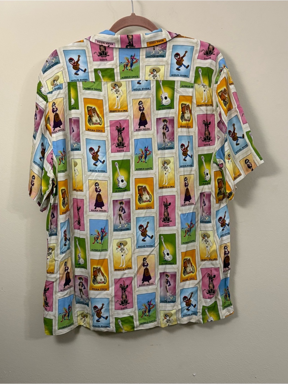 Disney Pixar Coco camp shirt button up mens L Miguel AOP loteria inspired - Picture 3 of 5